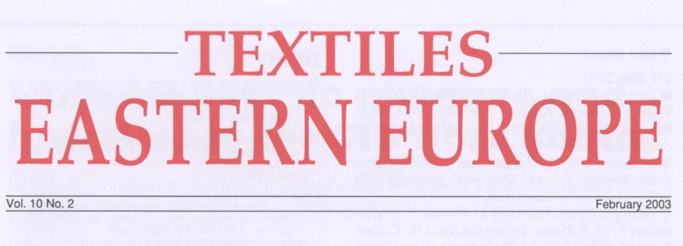 Textiles Eastern Europe February 2003 logo