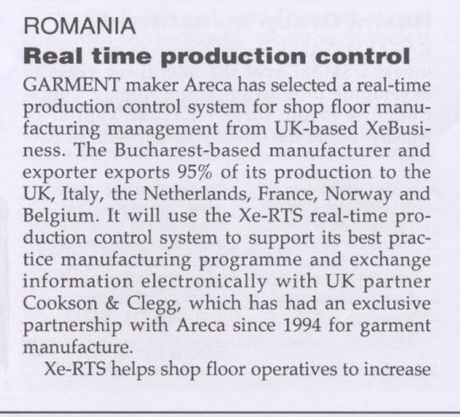 Textiles Eastern Europe February 2003 logo